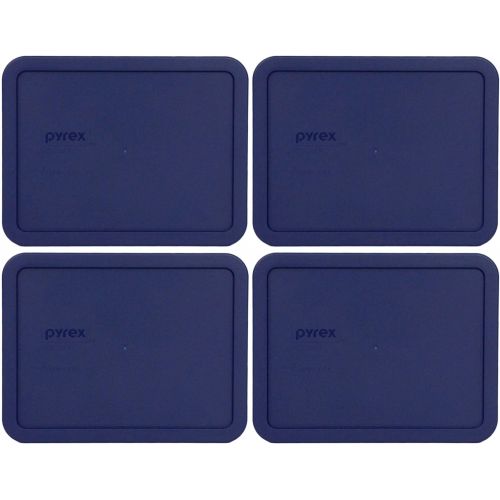  Pyrex 7211-PC 6 Cup Blue Rectangle Plastic Lid - 4 Pack