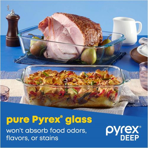  Pyrex Deep Baking Dish Set (6-Piece, BPA-Free Lids)