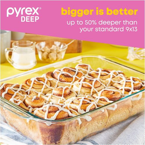  Pyrex Deep Baking Dish Set (6-Piece, BPA-Free Lids)