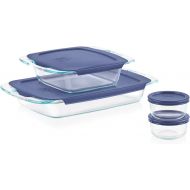 Pyrex Grab Glass Bakeware and Food Storage Set, 8-Piece, Clear