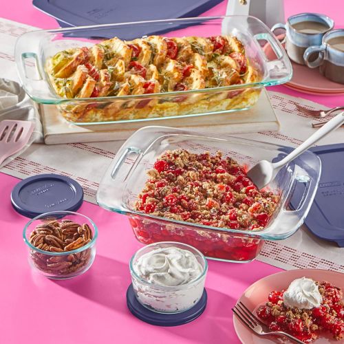  Pyrex Grab Glass Bakeware and Food Storage Set, 8-Piece, Clear