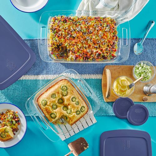  Pyrex Grab Glass Bakeware and Food Storage Set, 8-Piece, Clear