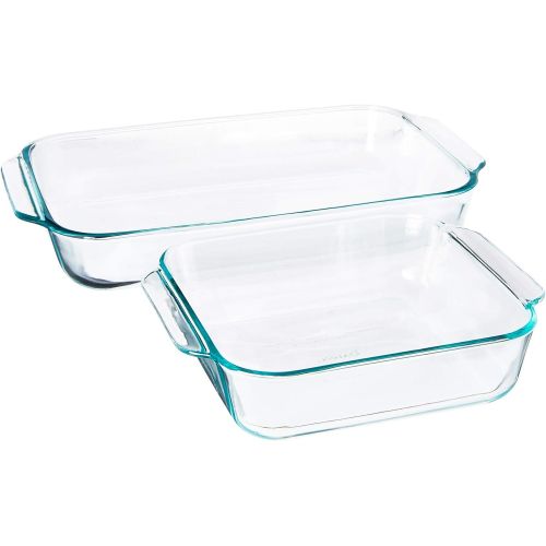  Pyrex 2Piece Basics Value Pack1-Basics 8/2 dish1-Basics 3 Quart Oblong Bake Dish, 2.2, Clear