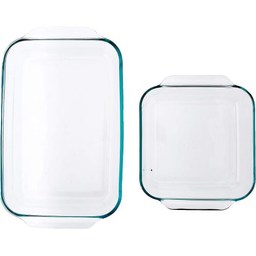  Pyrex 2Piece Basics Value Pack1-Basics 8/2 dish1-Basics 3 Quart Oblong Bake Dish, 2.2, Clear