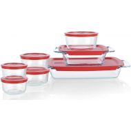 Pyrex Easy Grab Glass Bakeware and Food Container Set, 14-Piece, Clear