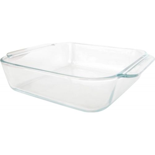  Pyrex (2) 222 Square Glass Baking Dishes & (2) 222-PC Blue Lids