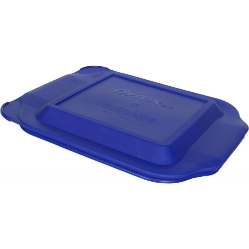  Pyrex 8 Square Baking Dish with Blue Plastic Lid