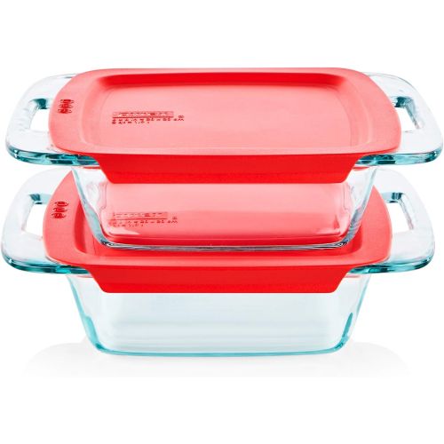  Pyrex Easy Grab Baking Dish with lid Food Storage, 8 x 8