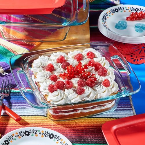  Pyrex Easy Grab Baking Dish with lid Food Storage, 8 x 8