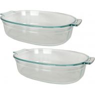 Pyrex 702 2.5 Quart Roaster Glass Dish - 2 Pack