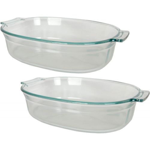  Pyrex 702 2.5 Quart Roaster Glass Dish - 2 Pack