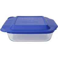 [아마존베스트]Pyrex 8 Square Baking Dish with Blue Plastic Lid