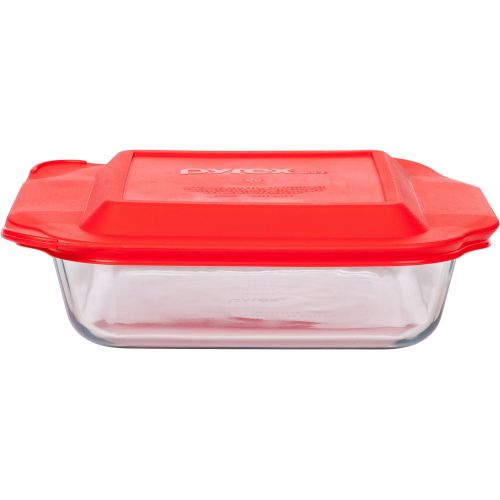  [아마존베스트]Pyrex 8 Inch Square Baking Dish, Red, 8-inches