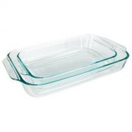 [아마존베스트]Pyrex Basics Clear Oblong Glass Baking Dishes - 2 Piece Value-plus Pack Set - 1 Each: 2 Quart, 3 Quart