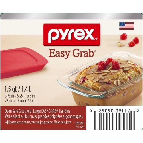  [아마존베스트]Pyrex Easy Grab 1.5-Quart Glass Loaf Dish