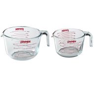 Pyrex Prepware Measuring Cup, Clear with Red Measurements, Duo Set, 1-each 1-Quart and 2-Quart