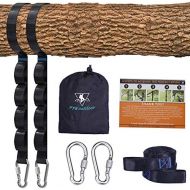 [아마존베스트]Tree Swing Straps Kit-Two Adjustable (20loops Total) Straps Hold 2000lbs Two Heavy Duty Carabiners (Stainless Stell),Easy & Fast Swing Hanger Installation to Tree, 100% Non-Stretch