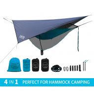 Pys LAZZO Camping Hammock Set All-Inclusive,Single & Double Hammock,Bug Net,Tarp,Suspension,Guyline,Stakes and Backpack,Perfect for Backpacking,Camping,Hiking & Yard