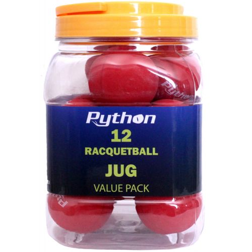  Python Red Racquetballs (Value Pack - 12 Ball JugLightning Fast!)
