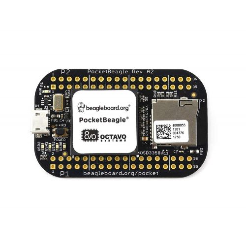  Pzsmocn 72 Expansion Ppin Headers with Power,Battery IOs,High-Speed USB,8 Analog Inputs,44 Digital IOs,PocketBeagle,Open-Source USB-Key-fob Computer, OSD3358 Processor.