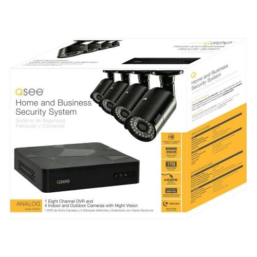  Q-See QT598-4V6-1 8 Channel Full 960H System with 4 High-Resolution 960H700TVL Cameras and 1TB Hard Drive (Black)
