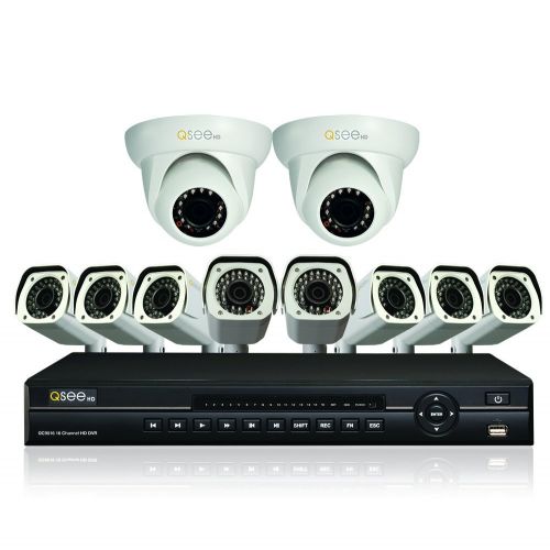  Q-See QC9016-10V1-2 16-Channel AnalogHD DVR with 2TB Hard Drive and 10 HD 720p AnalogHD Cameras (White)