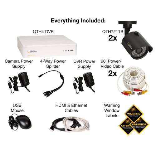  Q-See 4 Channel HD DVR Security System with 2 HD 720P Cameras