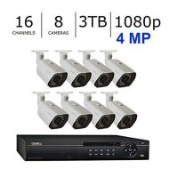 Q-See QC8816-8AU-3 16 Channel HD Digital Security System with 8 4MP HD IP Bullet Cameras