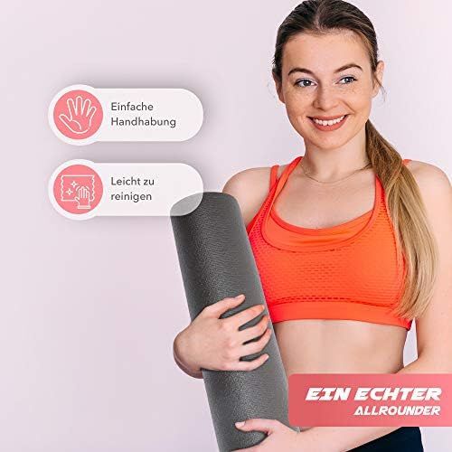  [아마존베스트]Q324 Fitnessmatte extra gross - Made in Germany - rutschfeste und robuste Trainingsmatte - Yogamatte - Sportmatte - OEko-Tex zertifiziert - Gymnastikmatte - optimale Dampfung