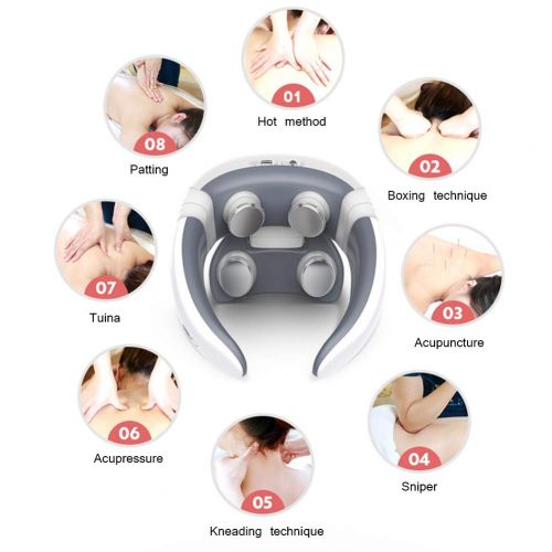  QAQ Multi-Function Cervical Vertebra Massager 4 Massage Smart Hot Compress Low Frequency Pulse Comfortable...
