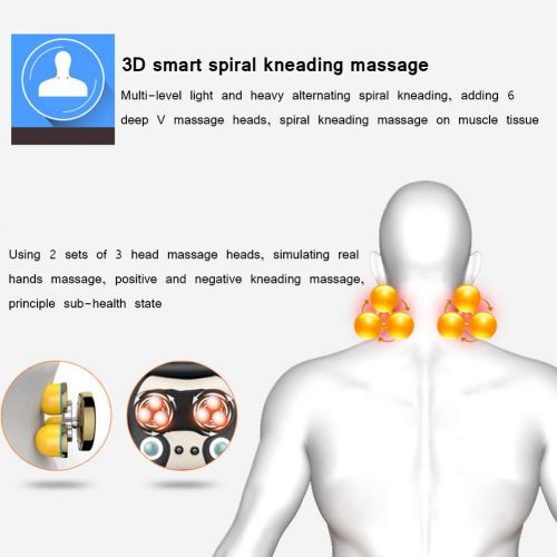  QAQ 3D Multi-Function Massager Electric Independent 6 Massage Heads Massage Kneading Pillow...