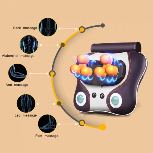  QAQ 3D Multi-Function Massager Electric Independent 6 Massage Heads Massage Kneading Pillow...