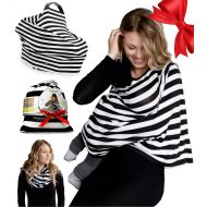 QAQADU Nursing Breastfeeding Cover Scarf - Baby Car Seat Canopy, Shopping Cart, Stroller, Carseat Covers for Girls and Boys - Grey Arrows