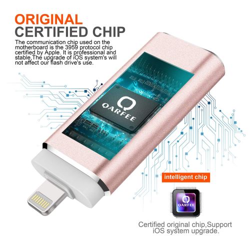  [아마존 핫딜]  [아마존핫딜]QARFEE USB Stick 128GB fuer iPhone USB-Stick Speicherstick iOS Flash Drive USB 3.0 mit Type C fuer OTG Android Handy iPad MacBook PC Externe Erweiterung