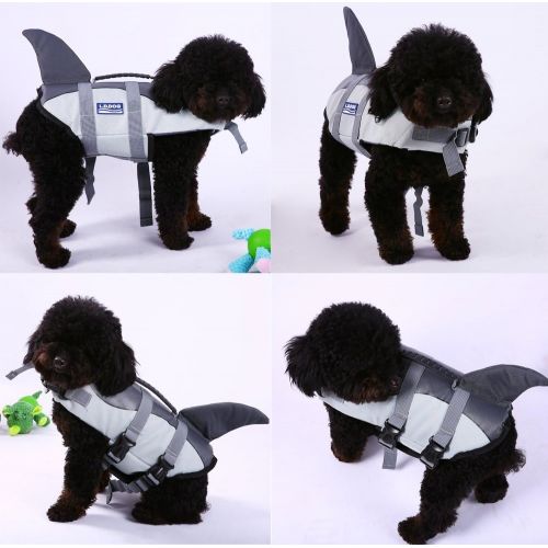  QBLEEV Dog Pool Floats Vest Shark, Life Jacket Swimming Float Saver for Small Medium Large Dogs,Swimsuit with Adjustable Safety Belt at Beach,Boat