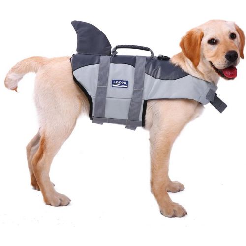  QBLEEV Dog Pool Floats Vest Shark, Life Jacket Swimming Float Saver for Small Medium Large Dogs,Swimsuit with Adjustable Safety Belt at Beach,Boat
