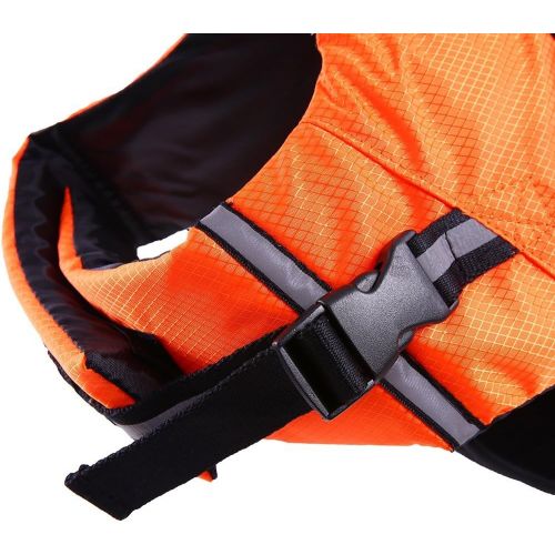  QBLEEV Dog Life Jacket Small,Life Vests Medium for Swimming, Dogs Pool Float Coat Swimsuits Flotation Device Life Preserver Belt Lifesaver Flotation Suit for Pet Bulldog Labrad