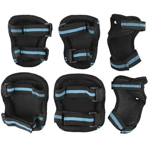  QCHOMEE Kids Adult Knee Pads Elbow Pads Elbow Pads Wrist Guards Protective Gear Set for Skateboard Biking Riding Cycling Sport Scooter Skates BMX Bicycle, for Kid Children Teenager