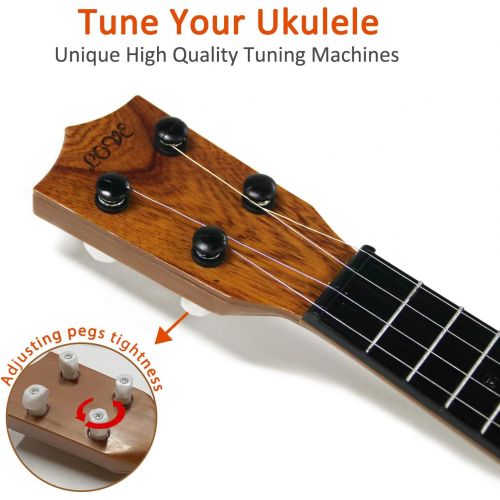  [아마존베스트]QDH Kids Toy Ukulele, Kids Guitar Musical Toy,15 Inch 4 Strings, with Pick, Kids Play Early Educational Learning Musical Instrument Gift for Preschool Children, Ages 2-5(Wooden Col