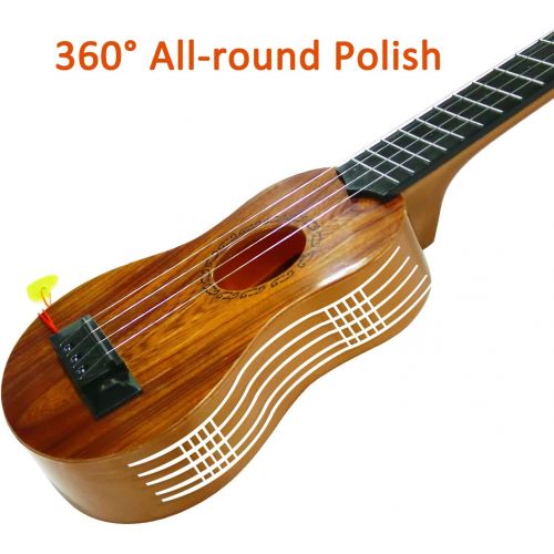  [아마존베스트]QDH Kids Toy Ukulele, Kids Guitar Musical Toy,15 Inch 4 Strings, with Pick, Kids Play Early Educational Learning Musical Instrument Gift for Preschool Children, Ages 2-5(Wooden Col