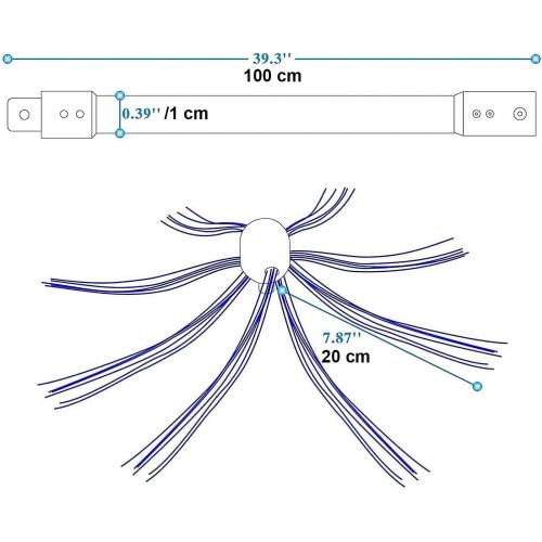  QDY Chimney Cleaning Brush Kit Fireplace Flue Sweep Tools 40 Ft Rotary Flexible Rods Electrical Drill Drive Cleaner for 6 Inch 8 Inch Up to 20 Inch Wood Stove Pipe,10m