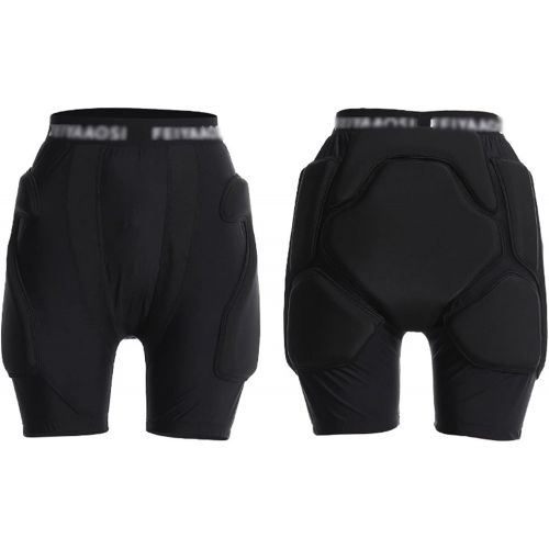  Q-FFL 3D Padded Shorts, Breathable Protective Gear, Skating Impact Pad, Tailbone Hip Butt Pad for Skiing Snowboard, S Size