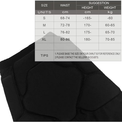  Q-FFL Outdoor Activities Tailbone Hip Butt Pad, 3D Padded Shorts, Breathable Protective Gear for Snowboard Ski Ice Skating Skateboard (Size : Small)