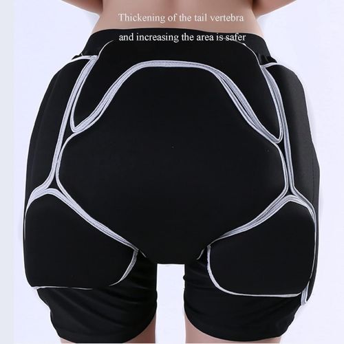  Q-FFL Hip Butt Tailbone Protection Gear, Breathable Protective Padded Shorts, Skating Impact Pad for Skiing Snowboard (Size : Large)