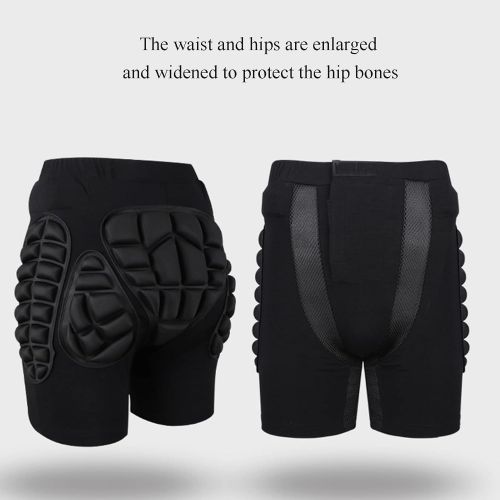  Q-FFL Teenagers 3D Padded Shorts, Tailbone Hip Protection Pads, Breathable Protective Gear for Skating Cycling Outdoor Activities (Size : Small)