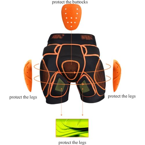  Q-FFL Ski Protective Gear, Tailbone Hip Butt Pad, Breathable Full Protection 3D Padded Shorts for Snowboard Ice Skating Skateboard (Size : Small)