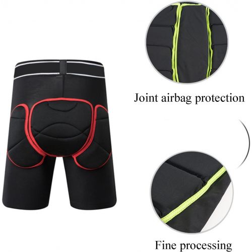  Q-FFL Breathable Men Women Hip Protector Padded Short Pants, Tailbone Hip 3D Protection Pads, Protective Gear for Skating Ski Snowboarding (Size : Large)