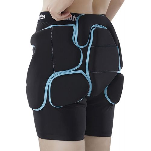  Q-FFL Ski Protective Gear, Tailbone Hip Butt Pad, Breathable Hip Protector Padded Short Pants for Skiing Skating Snowboard (Color : Black, Size : Medium)