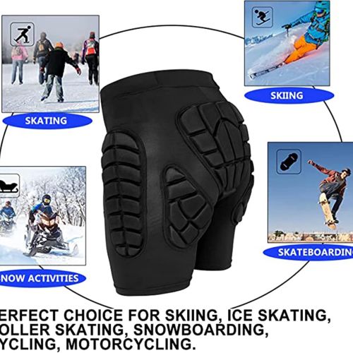  Q-FFL 3D Padded Shorts, Hip Butt Tailbone Protection, Skating Impact Pad for Snowboard Ski Ice Skateboard (Size : X-Large)