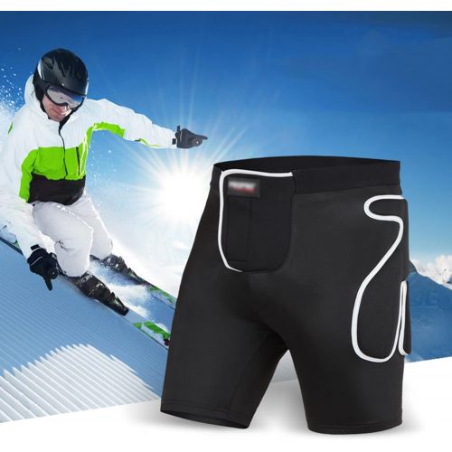 Q-FFL Ice Figure Skating Hip Protection Pads, 3D Breathable Protective Gear, Hip Protector Padded Short Pants for Men Women (Color : Black, Size : X-Large)